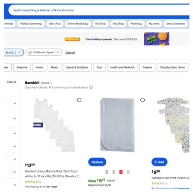 Bambini Walmart storefront
